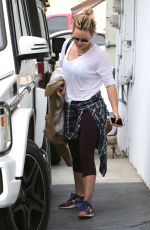 HILARY DUFF Heading to a Gym on West Hollywwod 05/30/2015