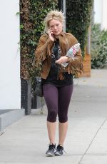 HILARY DUFF in Leggings Out and About in West Hollywood 05/07/2015