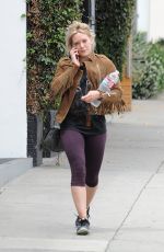 HILARY DUFF in Leggings Out and About in West Hollywood 05/07/2015