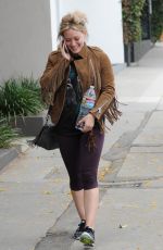 HILARY DUFF in Leggings Out and About in West Hollywood 05/07/2015