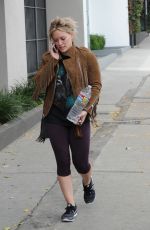 HILARY DUFF in Leggings Out and About in West Hollywood 05/07/2015