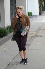 HILARY DUFF in Leggings Out and About in West Hollywood 05/07/2015