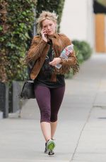 HILARY DUFF in Leggings Out and About in West Hollywood 05/07/2015