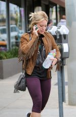 HILARY DUFF in Leggings Out and About in West Hollywood 05/07/2015