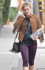 HILARY DUFF in Leggings Out and About in West Hollywood 05/07/2015