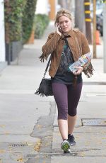 HILARY DUFF in Leggings Out and About in West Hollywood 05/07/2015