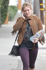 HILARY DUFF in Leggings Out and About in West Hollywood 05/07/2015