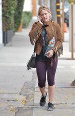 HILARY DUFF in Leggings Out and About in West Hollywood 05/07/2015