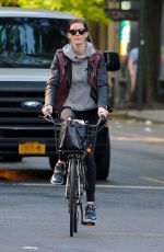 HILARY RHODA Riding a Bike Out in New York 05/26/2015