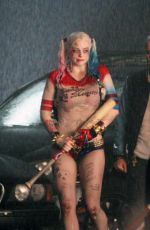MARGOT ROBBIE on the Set of Suicide Squad 05/10/2015