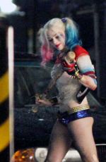 MARGOT ROBBIE on the Set of Suicide Squad 05/10/2015