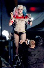 MARGOT ROBBIE on the Set of Suicide Squad 05/10/2015