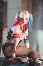 MARGOT ROBBIE on the Set of Suicide Squad 05/10/2015