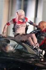 MARGOT ROBBIE on the Set of Suicide Squad 05/10/2015