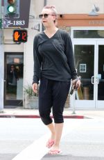 KALEY CUOCO Without Makup at a Nail Salon in Studio City 05/26/2015