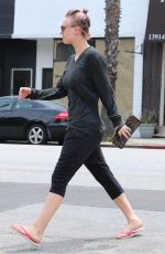 KALEY CUOCO Without Makup at a Nail Salon in Studio City 05/26/2015