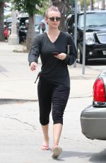 KALEY CUOCO Without Makup at a Nail Salon in Studio City 05/26/2015