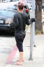 KALEY CUOCO Without Makup at a Nail Salon in Studio City 05/26/2015