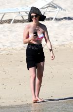 JANUARY JONES in Bikini Top on the Beach in Hawaii 05/03/2015