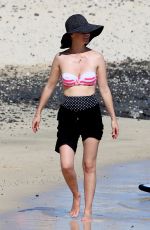 JANUARY JONES in Bikini Top on the Beach in Hawaii 05/03/2015