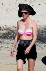 JANUARY JONES in Bikini Top on the Beach in Hawaii 05/03/2015
