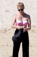 JANUARY JONES in Bikini Top on the Beach in Hawaii 05/03/2015