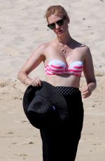 JANUARY JONES in Bikini Top on the Beach in Hawaii 05/03/2015