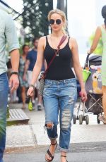 JENNIFER LAWRENCE in Ripped Jeans Out and About in New York 05/25/2015