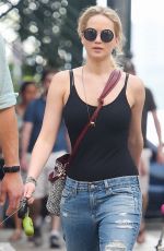 JENNIFER LAWRENCE in Ripped Jeans Out and About in New York 05/25/2015