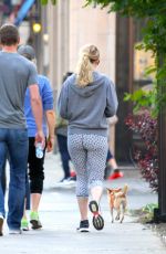 JENNIFER LAWRENCE Walks Her Dog Out in Montreal 05/51/2015