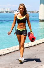 JENNIFER NICOLE LEE Workout on the Beach in Miami 05//24/2015