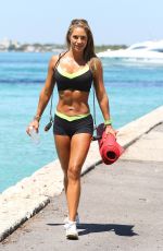 JENNIFER NICOLE LEE Workout on the Beach in Miami 05//24/2015