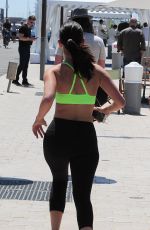 JESSICA LOWNDES in Tank Top and Leggings Jogging in Cannes