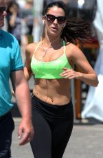 JESSICA LOWNDES in Tank Top and Leggings Jogging in Cannes