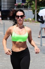 JESSICA LOWNDES in Tank Top and Leggings Jogging in Cannes