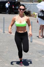 JESSICA LOWNDES in Tank Top and Leggings Jogging in Cannes