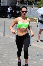 JESSICA LOWNDES in Tank Top and Leggings Jogging in Cannes