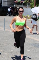 JESSICA LOWNDES in Tank Top and Leggings Jogging in Cannes