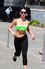 JESSICA LOWNDES in Tank Top and Leggings Jogging in Cannes