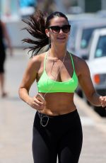 JESSICA LOWNDES in Tank Top and Leggings Jogging in Cannes