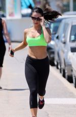 JESSICA LOWNDES in Tank Top and Leggings Jogging in Cannes