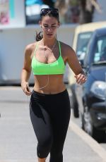 JESSICA LOWNDES in Tank Top and Leggings Jogging in Cannes