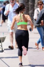 JESSICA LOWNDES in Tank Top and Leggings Jogging in Cannes