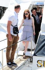 JULIANNE MOORE Leaves a Yacht in Cannes 05/15/2015