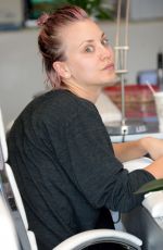 KALEY CUOCO Without Makup at a Nail Salon in Studio City 05/26/2015
