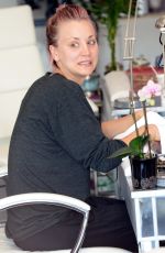 KALEY CUOCO Without Makup at a Nail Salon in Studio City 05/26/2015