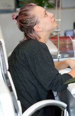 KALEY CUOCO Without Makup at a Nail Salon in Studio City 05/26/2015