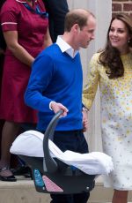 KATE MIDDLETON and Prince William Leaving a Hospital