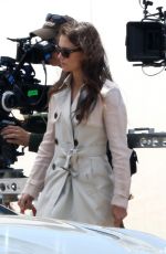 KATIE HOLMES on the Set of Ray Donovan in Paolo Verdes