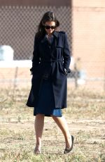 KATIE HOLMES on the Set of Ray Donovan in Paolo Verdes